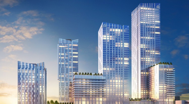 Night rendering of the LA Metropolis project from the local asset set.